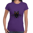Playera Araña Gatito Halloween Algodón Premium #742