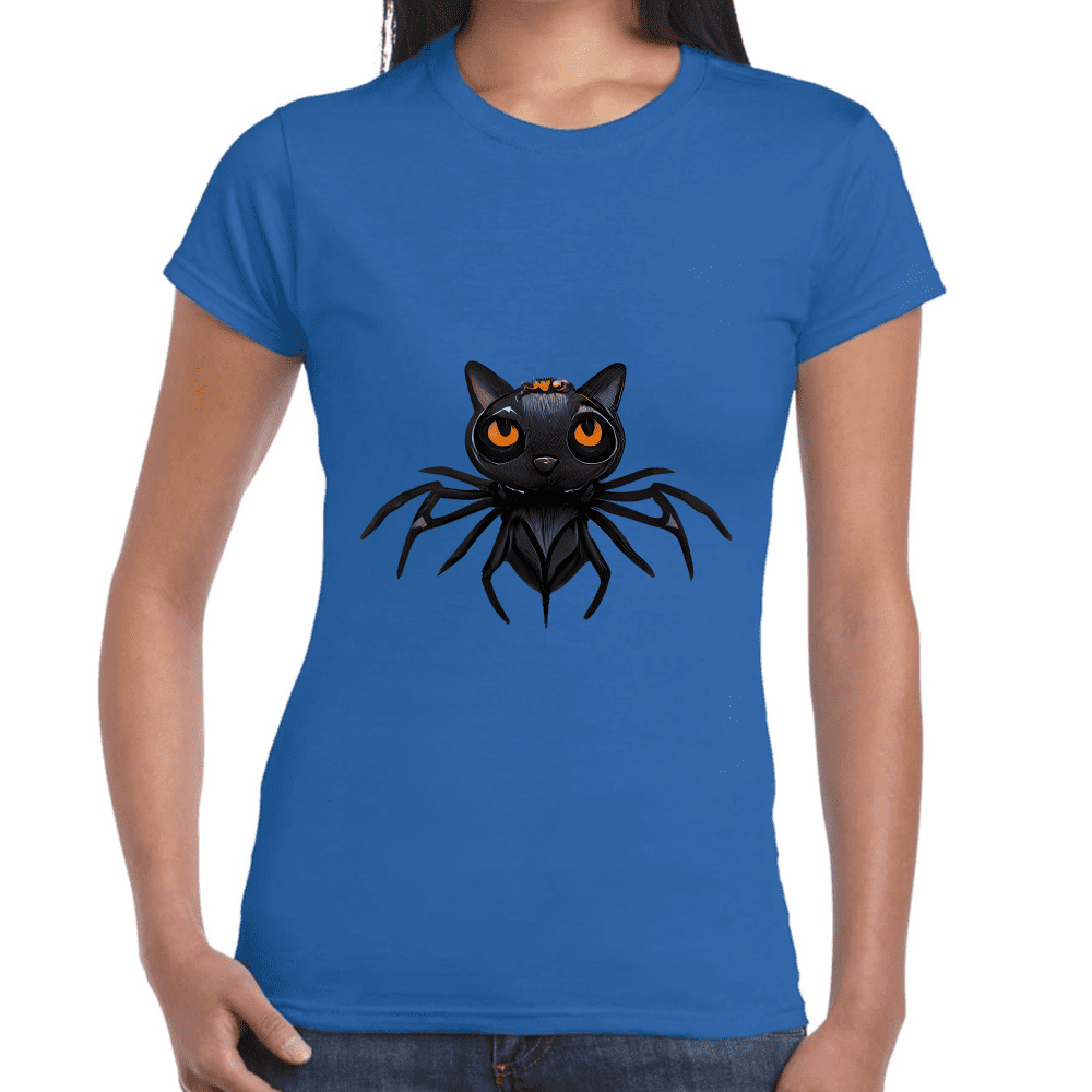 Playera Araña Gatito Halloween Algodón Premium #742