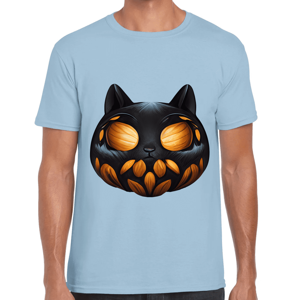 Playera Calabaza Halloween Gatito Algodón Premium #743