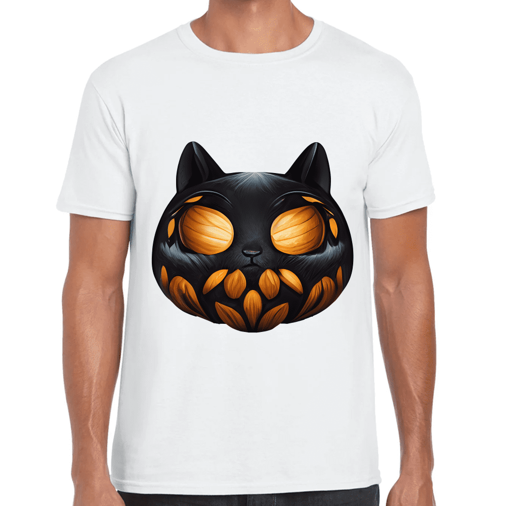 Playera Calabaza Halloween Gatito Algodón Premium #743