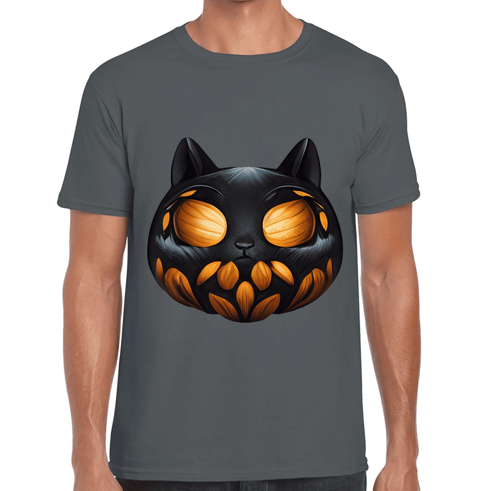 Playera Calabaza Halloween Gatito Algodón Premium #743