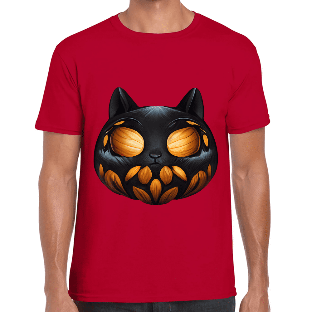 Playera Calabaza Halloween Gatito Algodón Premium #743