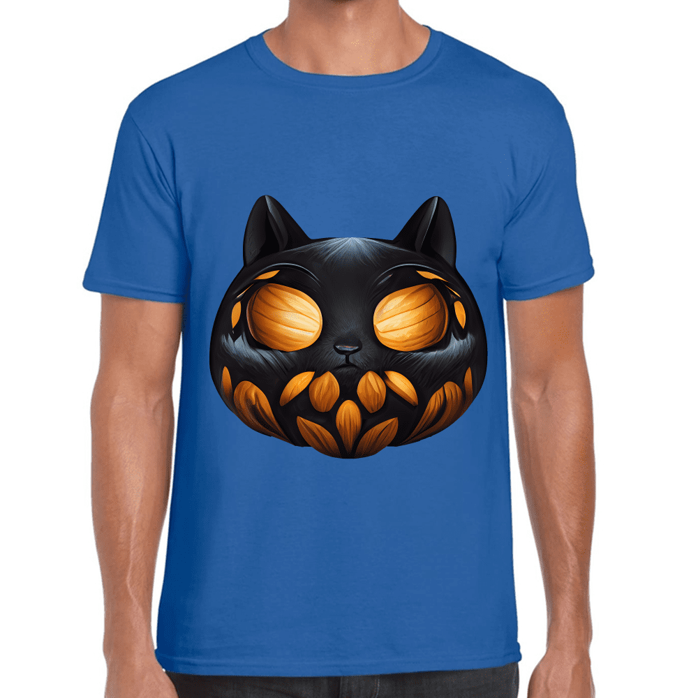 Playera Calabaza Halloween Gatito Algodón Premium #743