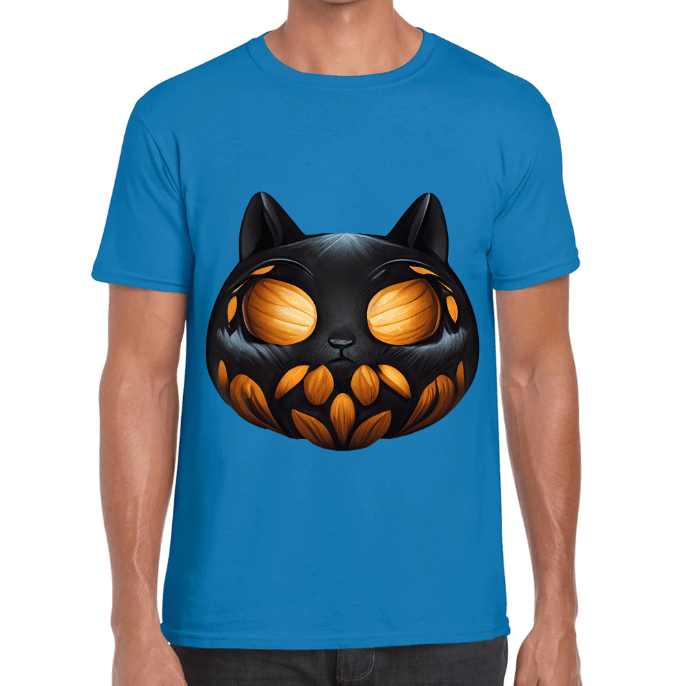 Playera Calabaza Halloween Gatito Algodón Premium #743