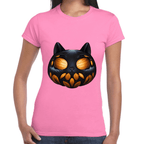 Playera Calabaza Halloween Gatito Algodón Premium #743