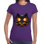 Playera Calabaza Halloween Gatito Algodón Premium #743