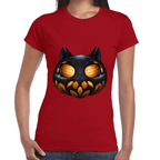 Playera Calabaza Halloween Gatito Algodón Premium #743