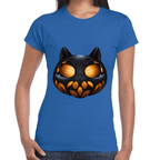 Playera Calabaza Halloween Gatito Algodón Premium #743