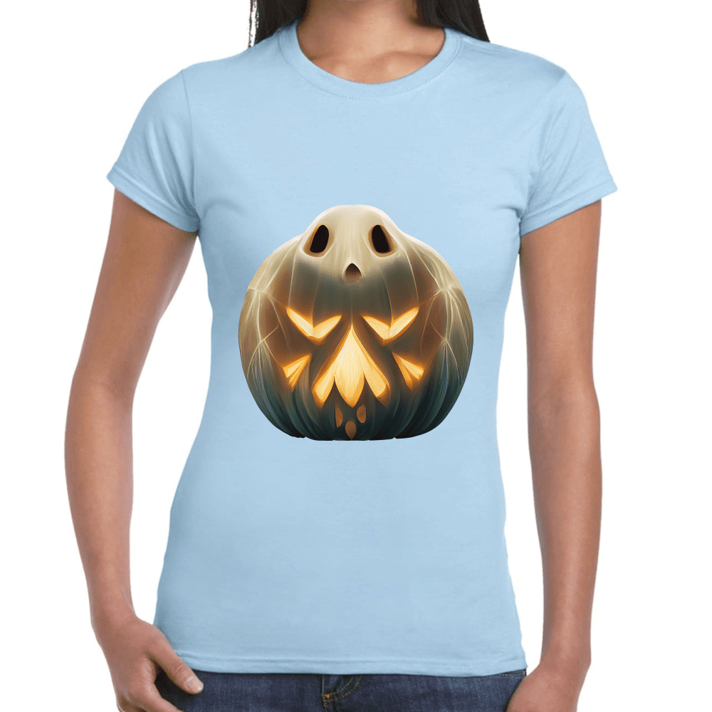 Playera Calabaza Fantasma Halloween Algodón Premium #745
