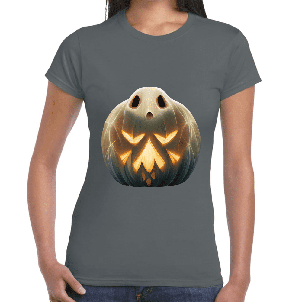 Playera Calabaza Fantasma Halloween Algodón Premium #745