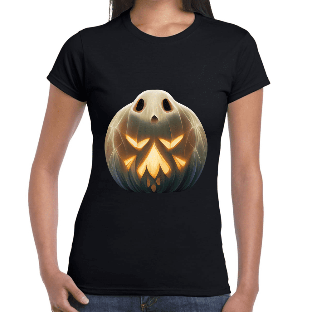 Playera Calabaza Fantasma Halloween Algodón Premium #745 Imagen secundaria del producto