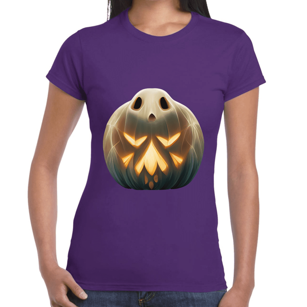 Playera Calabaza Fantasma Halloween Algodón Premium #745