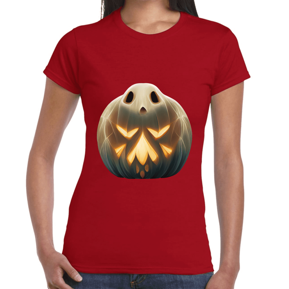 Playera Calabaza Fantasma Halloween Algodón Premium #745