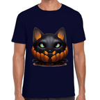 Playera Calabaza Gatito Halloween Algodón Premium #746