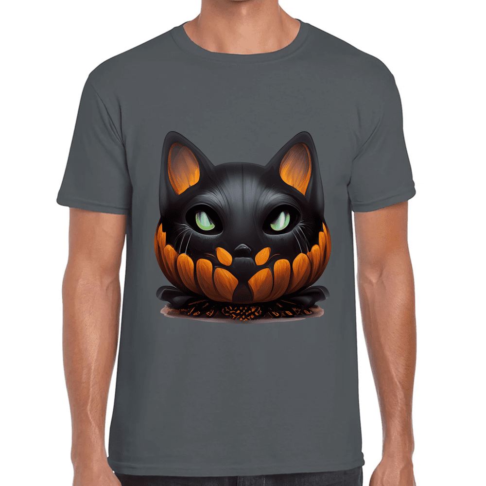 Playera Calabaza Gatito Halloween Algodón Premium #746