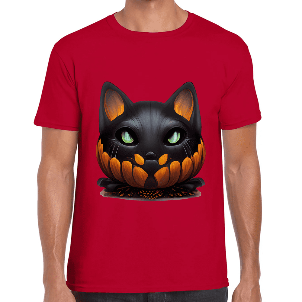 Playera Calabaza Gatito Halloween Algodón Premium #746