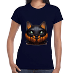 Playera Calabaza Gatito Halloween Algodón Premium #746