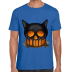 Playera Cráneo Gato Halloween Algodón Premium #749
