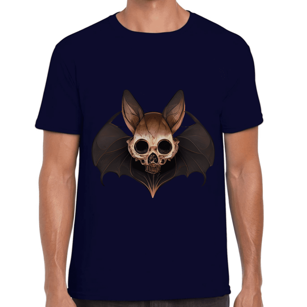 Playera Cráneo Murciélago Halloween Algodón Premium #750