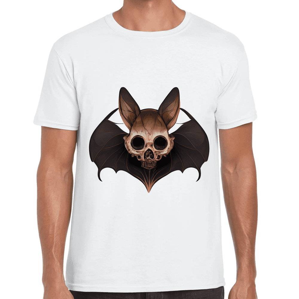 Playera Cráneo Murciélago Halloween Algodón Premium #750