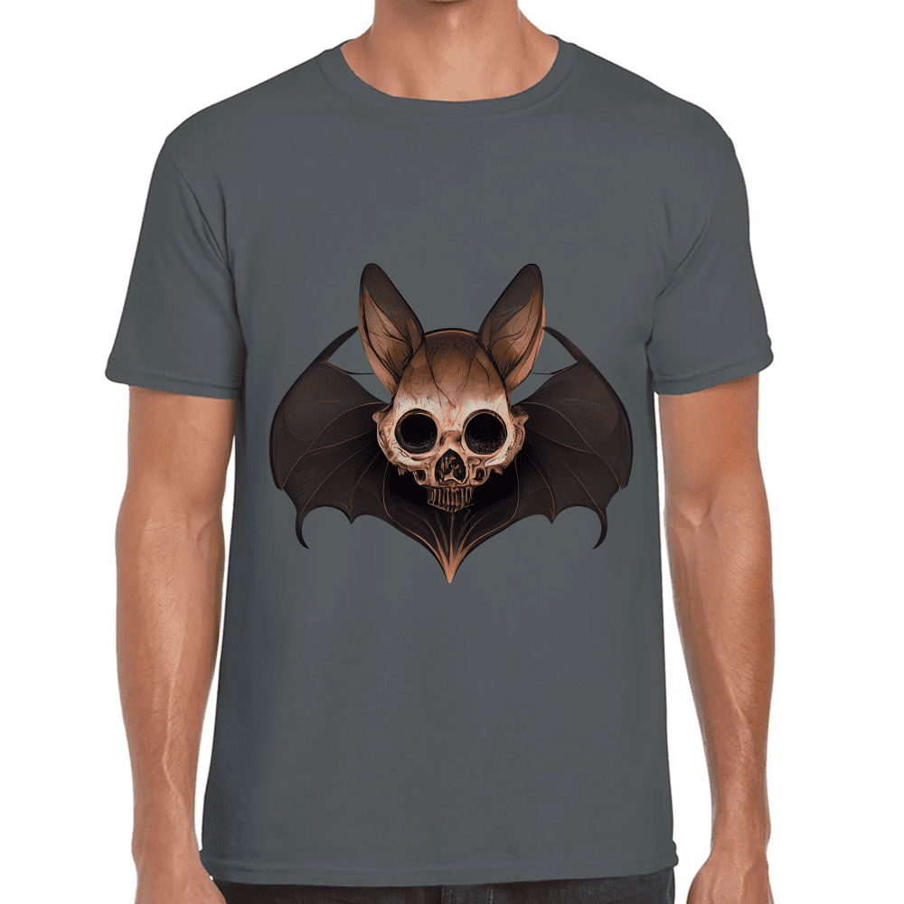 Playera Cráneo Murciélago Halloween Algodón Premium #750
