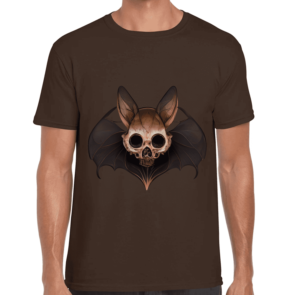Playera Cráneo Murciélago Halloween Algodón Premium #750