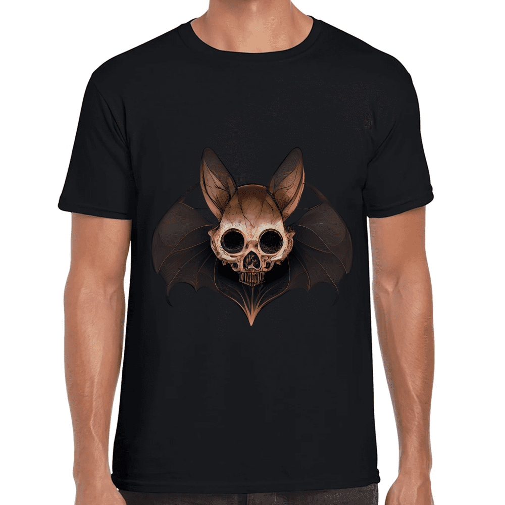 Playera Cráneo Murciélago Halloween Algodón Premium #750 Imagen principal del producto