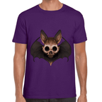 Playera Cráneo Murciélago Halloween Algodón Premium #750