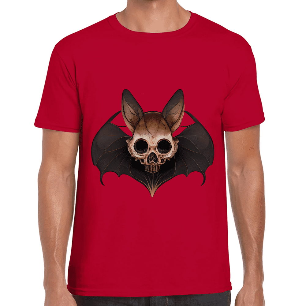 Playera Cráneo Murciélago Halloween Algodón Premium #750