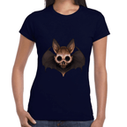 Playera Cráneo Murciélago Halloween Algodón Premium #750