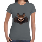 Playera Cráneo Murciélago Halloween Algodón Premium #750