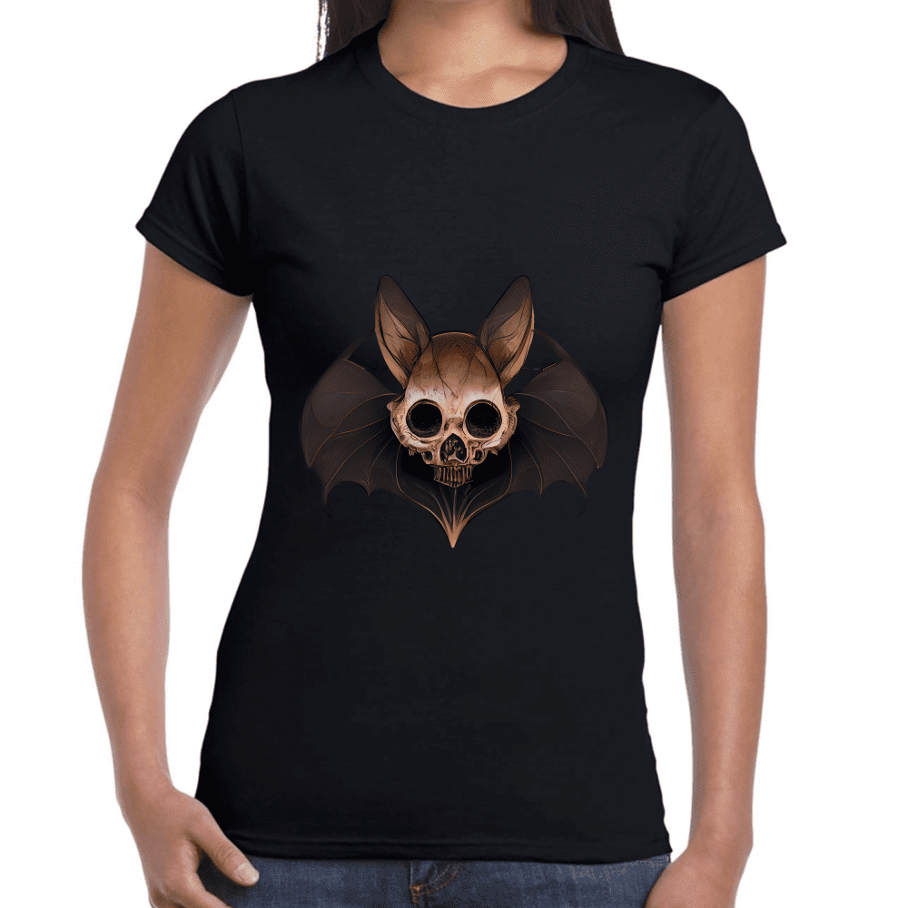 Playera Cráneo Murciélago Halloween Algodón Premium #750 Imagen secundaria del producto