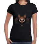 Playera Cráneo Murciélago Halloween Algodón Premium #750