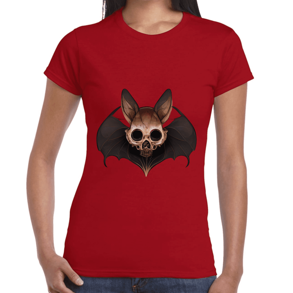 Playera Cráneo Murciélago Halloween Algodón Premium #750