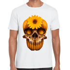 Playera Cráneo Con Girasol Día De Muertos Algodón Premium #751