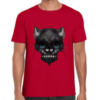 Playera Cráneo Gatito Día De Muertos Algodón Premium #758