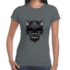 Playera Cráneo Gatito Día De Muertos Algodón Premium #758
