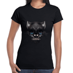 Playera Cráneo Gatito Día De Muertos Algodón Premium #758