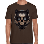 Playera Cráneo Gatito Día De Muertos Algodón Premium #759
