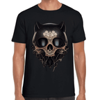 Playera Cráneo Gatito Día De Muertos Algodón Premium #759