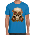 Playera Cráneo Con Flores Día De Muertos Algodón Premium #760