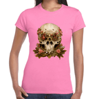Playera Cráneo Con Flores Día De Muertos Algodón Premium #760