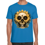 Playera Cráneo Con Girasol Día De Muertos Algodón Premium #764