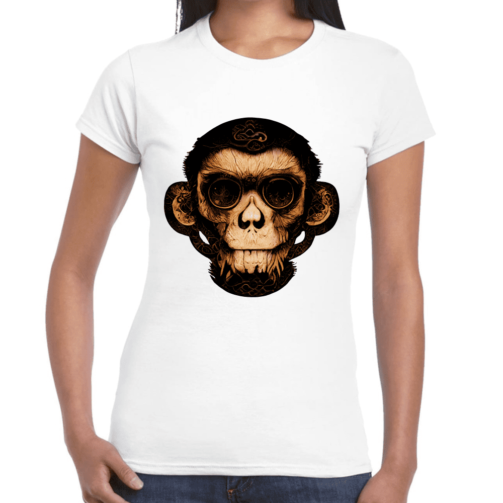 Playera Monkey Skull Día De Muertos Algodón Premium #770