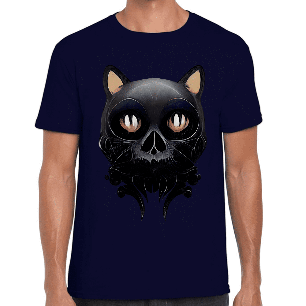 Playera Cráneo Gatito Día De Muertos Algodón Premium #777
