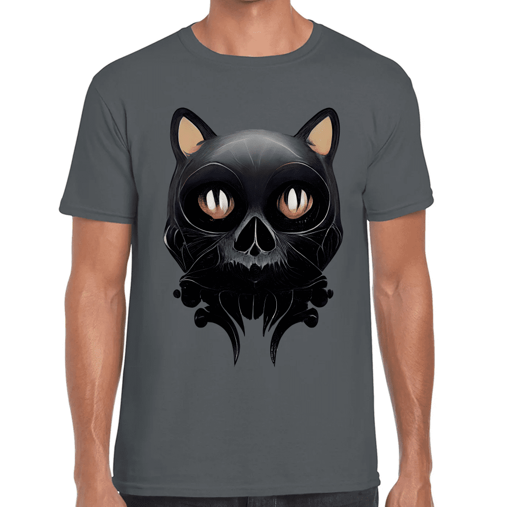 Playera Cráneo Gatito Día De Muertos Algodón Premium #777