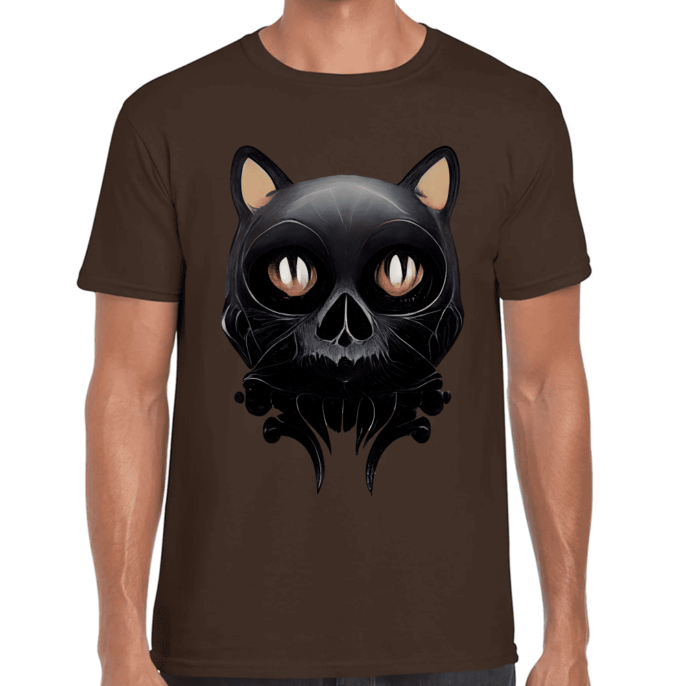 Playera Cráneo Gatito Día De Muertos Algodón Premium #777