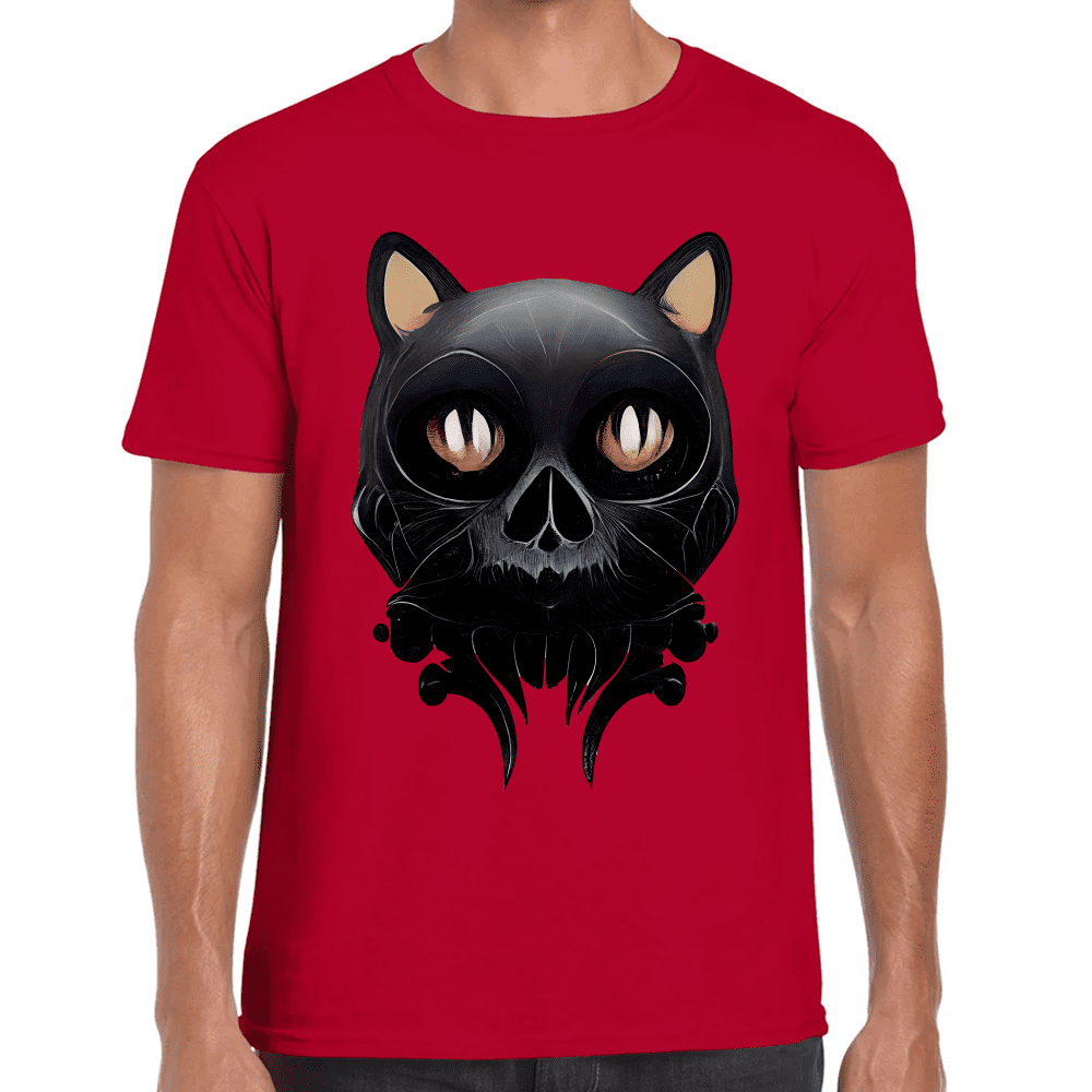 Playera Cráneo Gatito Día De Muertos Algodón Premium #777