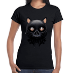 Playera Cráneo Gatito Día De Muertos Algodón Premium #777