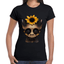 Playera Cráneo Gatito Con Girasol Día De Muertos Algodón Premium #779